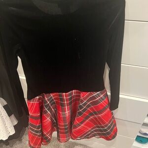 Bonnie Jean Black Dress with Red Accents